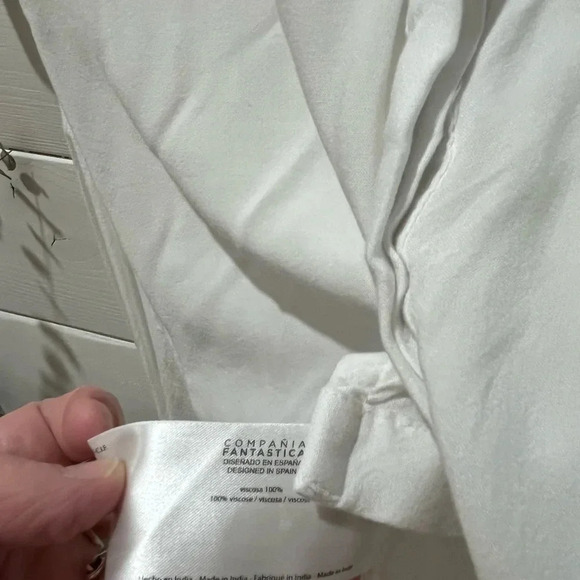 COMPAÑIA FANTASTICA white  blouse size S - Picture 2 of 13